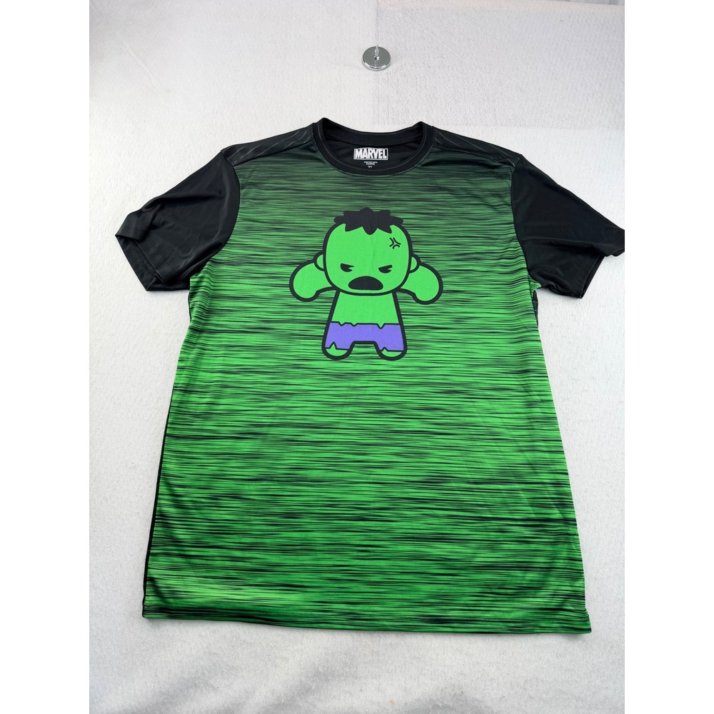 Marvel Incredible Hulk Chibi Graphic Performance Tee XL Green Black Mad Engine